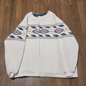 Vintage Mo Mart Southwestern Aztec 90s Button-Up Shirt Men’s Large Unisex D46